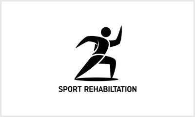 Running Silhouette Icon for Sport Rehabilitation and Fitness logotypeiconsportslogodesign.