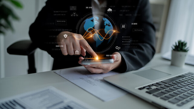 Global AI and data processing system enhances data, AI, and processing efficiency through digital network and global integration of intelligent technology Latch - Powered by Adobe