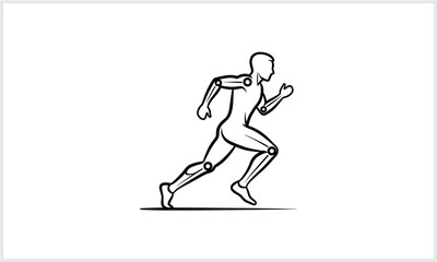 Running Man Outline Icon Dynamic Athlete in Motion Human Body Anatomy Diagram logotypeiconsportslogo.