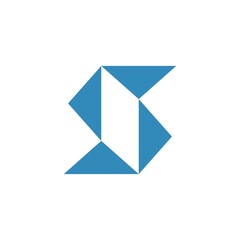 Geometric Blue Letter S Logo Design for Architecture and Engineering