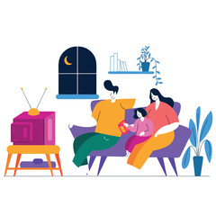 A family watching television