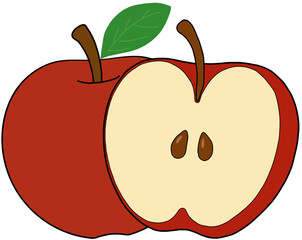 red apple vector illustration