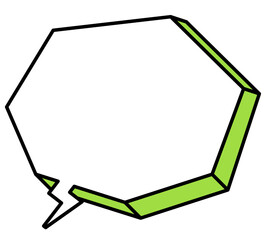 多角形で角々しい立体的な吹き出しアイコン