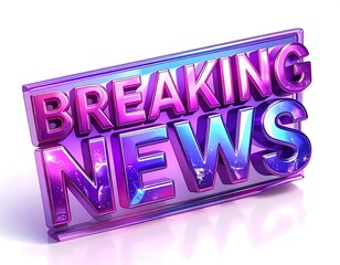 Glossy, purple three-dimensional text on a white background