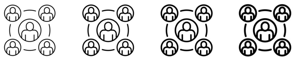Group Discussion Icon Set Different Style Collection