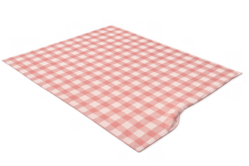 Gingham tablecloth pattern texture on transparent background, red and white checkered fabric for picnic, summer, celebration concepts