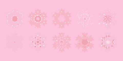 Abstract floral arrangements in shades of pink and white delicate and dreamy