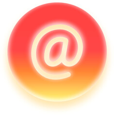 Red gradient vector icon of at sign for social media tag