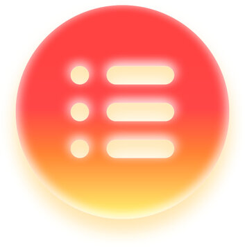Red gradient bullet list icon for menu or text options