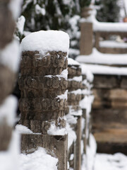 Dai Temple ancient buildings and historical sites in heavy snow