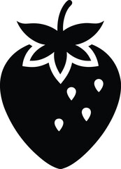 Black Strawberry Vector Icon Isolated on White Background