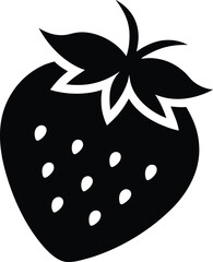 Black Strawberry Vector Icon Isolated on White Background