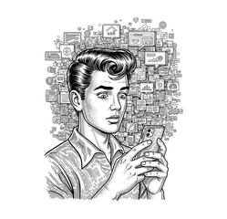 Man Shocked by Smartphone Notifications