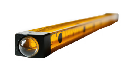 Yellow Acrylic Magnifying Bar Ruler with Scale on White Background