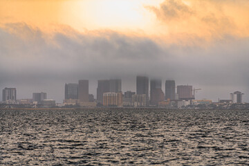 Tampa Bay skyline at sunset