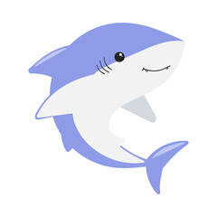 Illustration of a Friendly Cartoon Shark