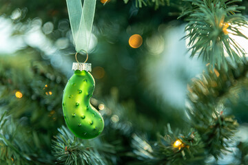 Christmas Pickle Tree Glass Ornament tradition