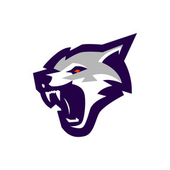 Angry Wolf Head Mascot Logo