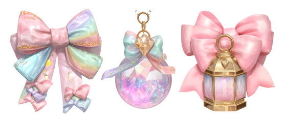 Fototapeta premium Playful and Festive Decorations for Celebration with Sparkling Pastel Elements