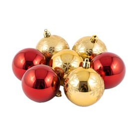christmas balls on white