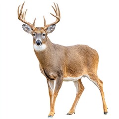 Fototapeta premium Graceful deer in a seamless white background professional image nature setting gigapixel quality