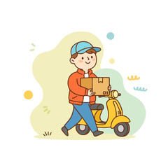 Fototapeta premium Modern Online Delivery and E-commerce Illustration Set