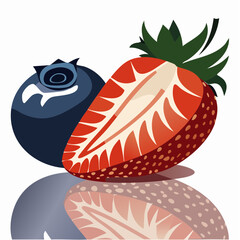 Fresh Mixed Berries Collection on Clean Background