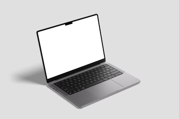 Blank Screen Laptop Mockup Isolated for Digital Design View, Isolated On White Background. Vector Illustration.