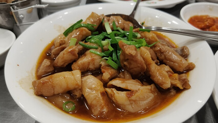 Delicious Asian Dish Served on White Plate