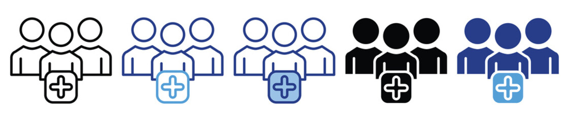 Follower icon set in multiple style collection