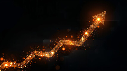 Bright Arrow Graph Showing Growth