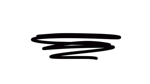 Abstract Black Scribble Animation Loop for Visual Effects and Design.