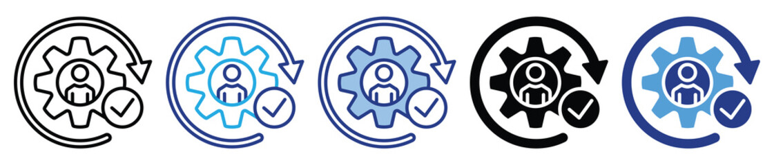 Personalization icon set in multiple style collection