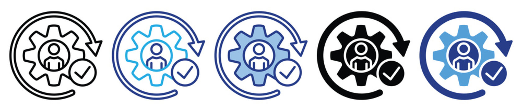 Personalization icon set in multiple style collection