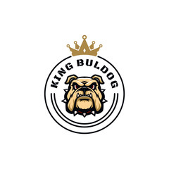 king buldog logo template vector in white background