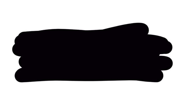 Hand Drawn Black Paint Brush Stroke Element on White Background.