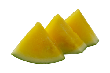 natural sliced yellow watermelon isolated
