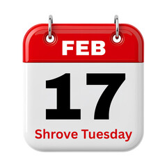 Shrove Tuesday Feb 17, 2026
