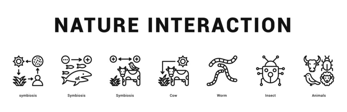 Nature Interaction Modern and clean web banner illustration featuring thematic icons for visual communication