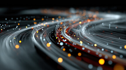 Futuristic Technology Circular Precision Instrument Closeup, Red Ring with Multi-layer Scale Details, Bokeh Backgroun