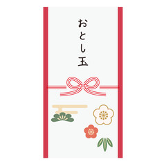 お年玉袋イラスト素材（松竹梅・蝶結び水引）