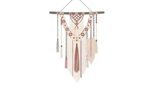 Boho Macram&eacute; Wall Hanging Craft Illustration PNG