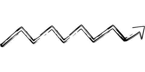 A simple black and white zigzag line illustration on a plain background