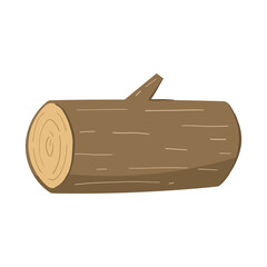 Illustration of a Wooden Log with Branch