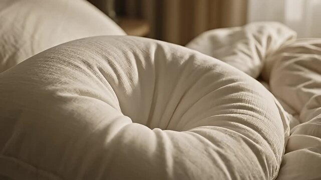 Comforting Rest - A Close-Up of a Cozy Bed Pillow.