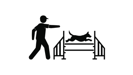 Dog training session with handler