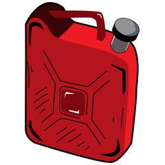 Illustration of a Red Gasoline Can or jerry can