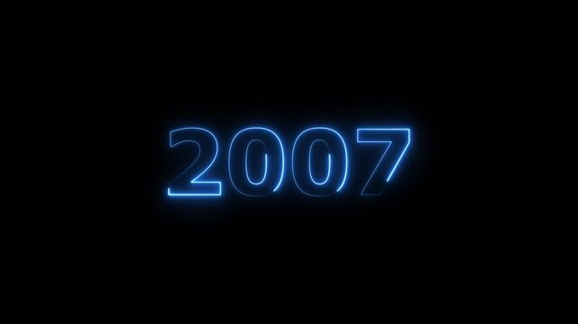 2004 number neon text animation. Glowing neon blue number text new year background 4k video.