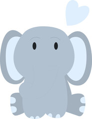 Cute Cartoon Elephant Element