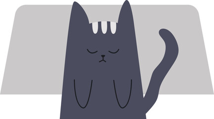 Funny Cat Sleeping Illustration